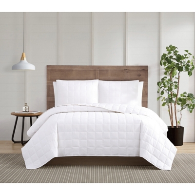 Truly Calm Silver Cool Twin/Twin XL 2 Piece Quilt Set, White, large