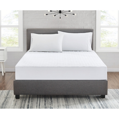 Truly Calm Silver Cool Queen Mattress Pad, White, large