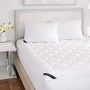 J. Queen New York Royalty Twin Mattress Pad, White, rollover