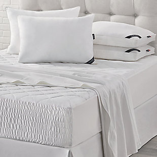 J. Queen New York Royal Fit Twin Waterproof Mattress Pad, White, rollover
