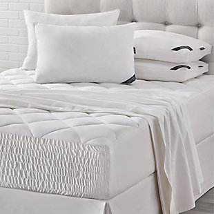 J. Queen New York Royal Fit Twin Mattress Pad, White, rollover