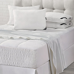 J. Queen New York Royal Fit Twin Mattress Topper, White, rollover