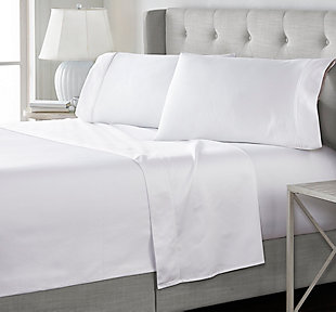 J. Queen New York Royal Fit 100% Egyptian Cotton Queen 4 Piece Sheet Set, White, rollover