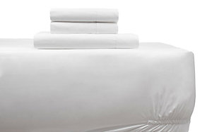 Adding modern style to your room with your bedding just got easier with this imperial cotton extra-deep sheet set. The set's high-quality fabrication provides long-lasting comfort after every wash. The silky smooth feel creates a comfortable atmosphere that helps to provide you the best night’s sleep.Includes flat sheet, fitted sheet and 2 pillowcases | Made of 100% cotton | 400 thread count | Extra deep fitted sheet to accommodate the highest mattresses - 21" deep | Crafted with yarns that provide years of long lasting comfort | Perfect fit that stays in place | Machine wash | Imported