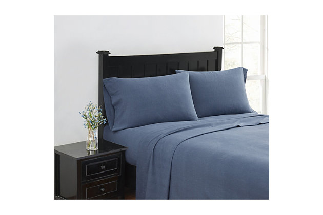 These soft flannel sheets will keep you warm and comfortable, reminding you of your favorite flannel shirt on a crisp fall or winter night. Solid colors allow this set to coordinate with a variety of bedroom themes.Set includes 2 pillowcases, flat sheet and fitted sheet with 13" pocket to fit up to a 15" deep mattress | Made of 100% cotton | Machine-washable; wash in appropriate size equipment to avoid damage | Imported