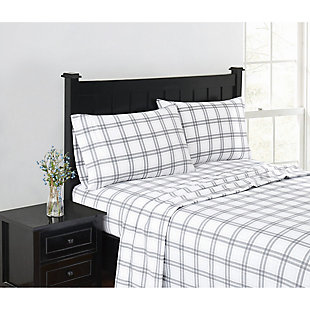 These soft flannel sheets will keep you warm and comfortable, reminding you of your favorite flannel shirt on a crisp fall or winter night. The plaid pattern adds further interest while keeping this set easy to coordinate.Set includes pillowcase, flat sheet and fitted sheet with 13" pocket to fit up to a 15" deep mattress | Made of 100% cotton | Machine-washable; wash in appropriate size equipment to avoid damage | Imported