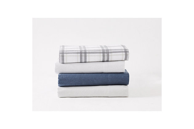 These soft flannel sheets will keep you warm and comfortable, reminding you of your favorite flannel shirt on a crisp fall or winter night. The plaid pattern adds further interest while keeping this set easy to coordinate.Set includes pillowcase, flat sheet and fitted sheet with 13" pocket to fit up to a 15" deep mattress | Made of 100% cotton | Machine-washable; wash in appropriate size equipment to avoid damage | Imported