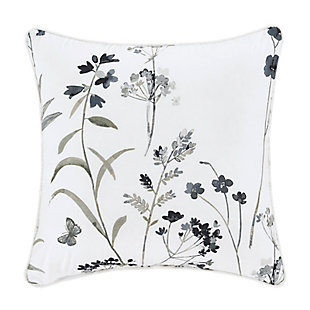 J by J.Queen New York Bridget 18" Square Decorative Throw Pillow, Gray, rollover