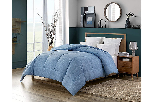 The Classic Down-Alternative Comforter is the ultimate union of simplicity and comfort. It features a clean and simple box-stitch pattern will coordinate easily with classic and contemporary designs. Made of smooth and ultra-soft microfiber shell and perfectly stuffed with hypoallergenic fill, the comforter provides warmth without the bulk all year long and is an excellent alternative for with allergies and other sensitivities.Microfiber yarn creates a smooth shell and colorfast dye | Box-construction to prevent shifting and clumping of fill | 100% hypoallergenic shell and down-alternative fill makes for a great alternative for those with allergies and sensitivities | Easy care - machine washable | A product you can trust - tested for harmful substances and Oeko-tex certified