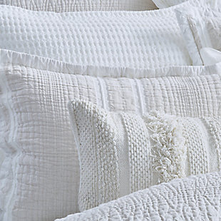 Crafted from exceptionally fine cotton-blend yarns, the Driftwood Stripe Euro Sham adds relaxed versatility and effortless layering to your decor. Designed with a natural linen color palette which beautifully adorns the textured stripe fabric. This lovely accent adds a dimension of tranquility to your sleep space, and coordinates beautifully with the Driftway Pillows and Driftwood Stripe collection.Cotton features unique insulation properties that keeps you warm in the Winter, and breathability to keep you cool in the Summer | Yarns are of the highest quality, combed, long staples, providing long lasting comfort and durability | White Sand linens are crafted with a high level of complexity and detail, and embrace distinct Portuguese weaving looms that are a mastery of many generations | White Sand products are covered by OEKOTEX STANDARD 100 CLASS I, guaranteeing chemical-free environmentally friendly materials and packaging | 78% Cotton/22% Linen | Imported