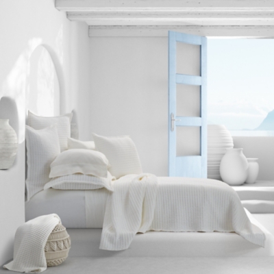 J. Queen Pebble Beach King/California King Coverlet, White, large