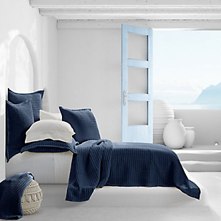 Crafted in Portugal from exceptionally fine 100% Cotton yarns, the Pebble Beach Euro Sham adds relaxed versatility and effortless layering to your decor. Thoughtfully textured with a honeycomb weave and a lightweight luster. Garment dyed in an array of essential shades such as white, navy, sand, and stone for a tasteful touch of dimension to your sleep space, and coordinates beautifully with the Pebble Beach Throw and White Sand collection.Cotton features unique insulation properties that keeps you warm in the Winter, and breathability to keep you cool in the Summer | Yarns are of the highest quality, combed, long staples, providing long lasting comfort and durability | White Sand linens are crafted with a high level of complexity and detail, and embrace distinct Portuguese weaving looms that are a mastery of many generations | White Sand products are covered by OEKOTEX STANDARD 100 CLASS I, guaranteeing chemical-free environmentally friendly materials and packaging | 100% Cotton | Imported