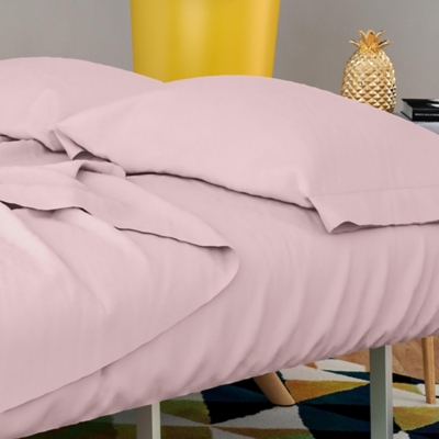 Novogratz Futon and Twin Sleeper Sofa Microfiber Sheet Set, Pink, large