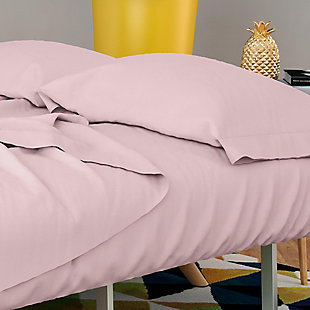 Novogratz Futon and Twin Sleeper Sofa Microfiber Sheet Set, Pink, rollover
