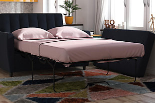 Invest in rest in style with the Novogratz Futon Sheet Set. Made with strong and durable brushed microfiber, these sheets are incredibly soft and comfortable. They have been designed to fit effortlessly all Novogratz futons so you can kiss goodbye to the old struggle of trying to fit your sheets. The set is available in 4 bright and trendy colors that will give your futon/bed the ultimate look. Pair the set with the Novogratz Futon Topper and Protector to have a really luxurious bed.Special size to perfectly fit Novogratz futons | The set includes: 1 flat sheet, 1 fitted sheet and 2 pillowcases | Resists wrinkles