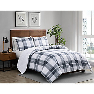 The Cannon Cozy Teddy Plaid Collection features a classic tartan plaid design printed on a sweater knit brushed fabric with a faux Sherpa reverse. This collection is available in a soothing blue and cream plaid, along with a multitone gray plaid. These patterns are a perfect and timeless addition to any room. The Sherpa design is soft and cozy, like a teddy bear. This collection is great for a cold night or whenever you are craving an extra layer of comfort and warmth.Made of polyester and faux Sherpa | Reversible | Imported | Machine washable