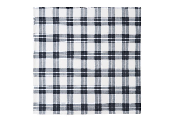 The Cannon Cozy Teddy Plaid Collection features a classic tartan plaid design printed on a sweater knit brushed fabric with a faux Sherpa reverse. This collection is available in a soothing blue and cream plaid, along with a multi tone grey plaid. These patterns are a perfect and timeless addition to any room. The Sherpa design is soft and cozy, like a teddy bear. This collection is great for a cold night, or whenever you are craving an extra layer of comfort and warmth.Face is a printed and brushed 240 GSM microfiber polyester knit plush fabric that reverses to a 200 GSM polyester plush sherpa. | Imported | Sweater knit brushed fabric | Plush, soft material that will keep you warm | Tartan plaid design
