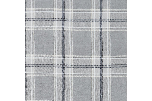 The Cannon Cozy Teddy Plaid Collection features a classic tartan plaid design printed on a sweater knit brushed fabric with a faux Sherpa reverse. This collection is available in a multitone gray plaid along with a soothing blue and cream plaid. These patterns are a perfect and timeless addition to any room. The Sherpa design is soft and cozy, like a teddy bear. This collection is great for a cold night or whenever you are craving an extra layer of comfort and warmth.Made of polyester and faux Sherpa | Reversible | Imported | Machine washable