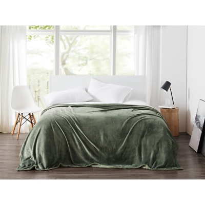 Cannon Plush King Blanket, Green, large