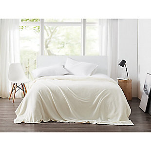 Cannon Plush Twin XL Blanket, Ivory, rollover