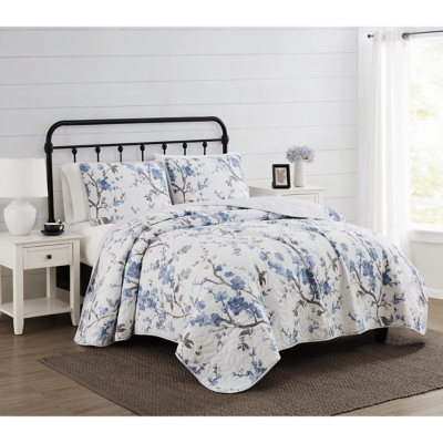 Cannon Kasumi Floral Twin/Twin XL Quilt Set, White, large