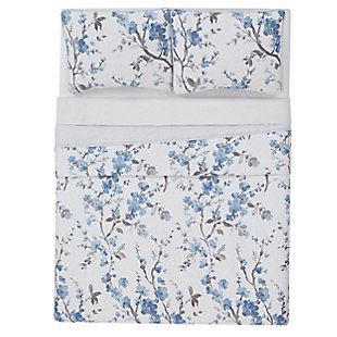 Spruce up your bedroom with the Kasumi collection from Cannon. This quilt set features a watercolor floral print on a white background with a solid white reverse. The blue flowers are enhanced with brush stroke detailing that continues throughout the bed up to the shams. The microfiber fabric allows for a soft and supple feel that will be comfortable all year round.Set includes quilt and 1 sham | Made of polyester | Soft polyfill | Reversible | Imported | Machine washable