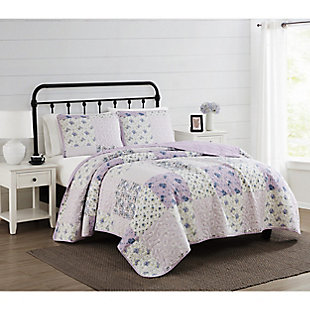Cannon Elissa Patchwork Twin/Twin XL Quilt Set, Purple, rollover
