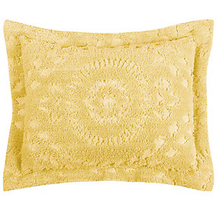Better Trends Rio Collection Floral Design Standard Sham, Yellow, rollover