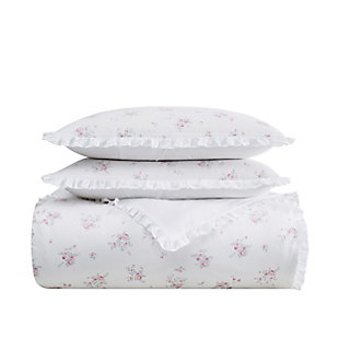 The Farmhouse by Rachel Ashwell Signature Rosebury Twin/Twin XL 2 Piece Duvet Cover Set, White/Pink, large