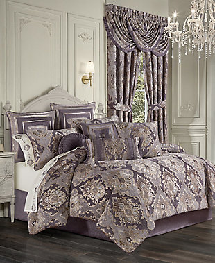 Five Queens Court Dominique King 4 Piece Comforter Set, Lavender, large