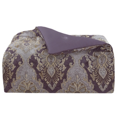 Five Queens Court Dominique King 4 Piece Comforter Set, Lavender, rollover