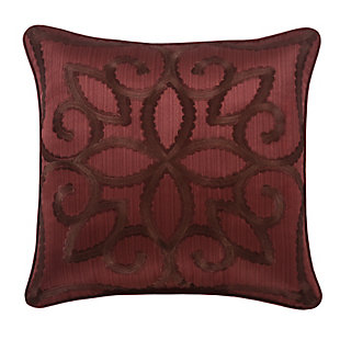 Five Queens Court Chianti 18" Square Embellished Decorative Throw Pillow, , large