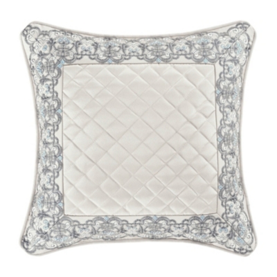 Leah 18 Square Embellished Decorative Throw Pillow Blue