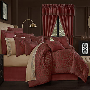 Five Queens Court Chianti Queen 4Pc. Comforter Set, Red, rollover