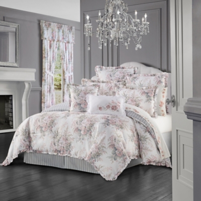 Estelle Blush Floral Comforter Bedding by Royal Court