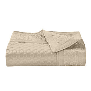 J.Queen New York Lyndon Coverlet, Pearl, large