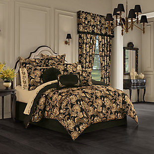 Royal Court Montecito full 4-piece comforter set, Black, rollover