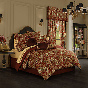 Royal Court Montecito red queen 4-piece comforter set, Red, rollover