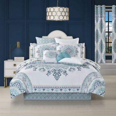 Royal Court Afton full 4-piece comforter set, Blue, large