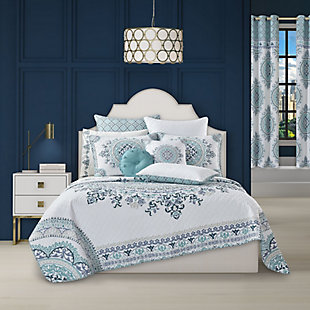 Royal Court Afton king/Cal-king 3-piece quilt set, Blue, rollover