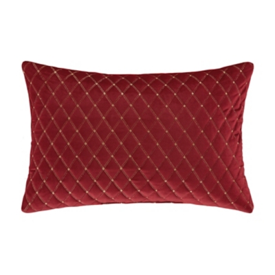 J. Queen New York Grandeur Crimson Quilted Boudoir Decorative Throw Pillow, , large