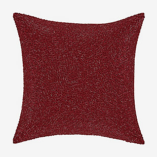 J. Queen New York Sparkle Pillow 16" Square Decorative Throw Pillow, Crimson, rollover