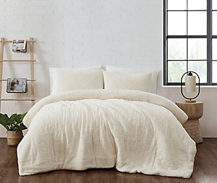 Brooklyn Loom Marshmallow Sherpa 3 Piece Comforter Set, Ivory, rollover