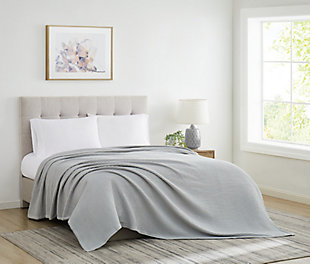 Cannon Heritage Cotton Waffle Blanket, Gray, rollover