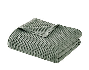 Cannon Heritage Cotton Waffle Blanket, Green, large