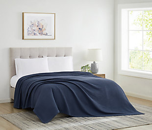 Cannon Heritage Cotton Waffle Blanket, Blue, rollover