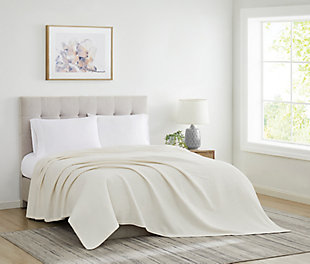 Cannon Heritage Cotton Waffle Blanket, Ivory, rollover