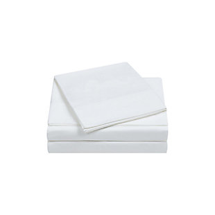 Charisma 400 Thread Count Percale 4 Piece Sheet Set, White, large