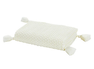 Piper & Wright Millie Throw, White, large