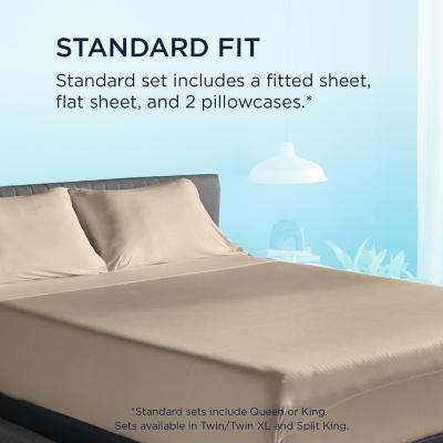 TEMPUR Classic Cotton Sheet Set - Sandstone Split King For Tempur-Pedic Mattresses